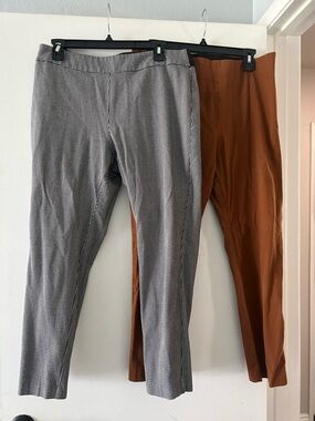 Slim Fit Checked and Rust Stretch Dress Pants - Pack of 2